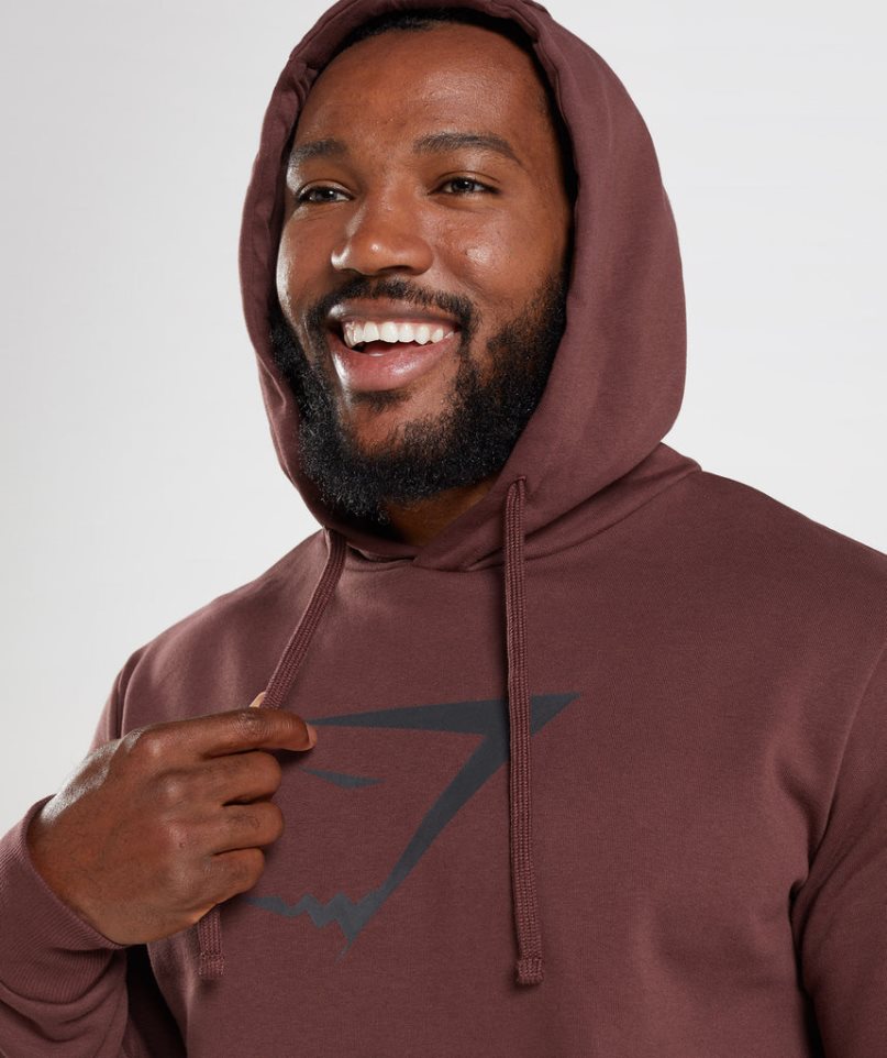 Men's Gymshark Sharkhead Infill Hoodie Brown | NZ 3UJISC